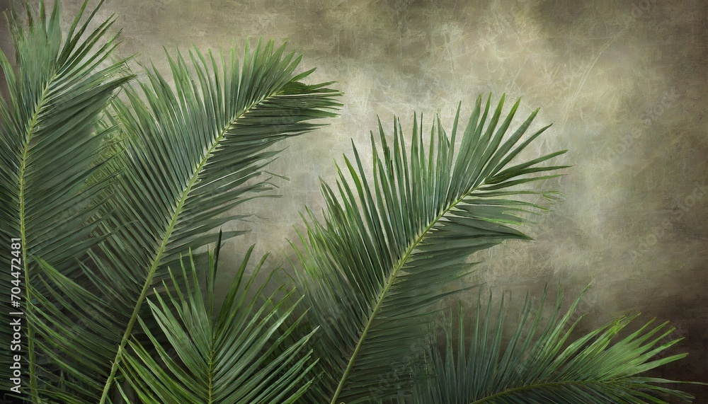 tropical leaves background with palm leaves photo wallpapers for the room palm branches the background is in the grunge style