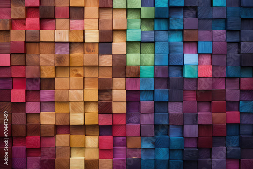 Wooden block pattern provides a bright, playful background, perfect for adding a vibrant touch to any creative work.