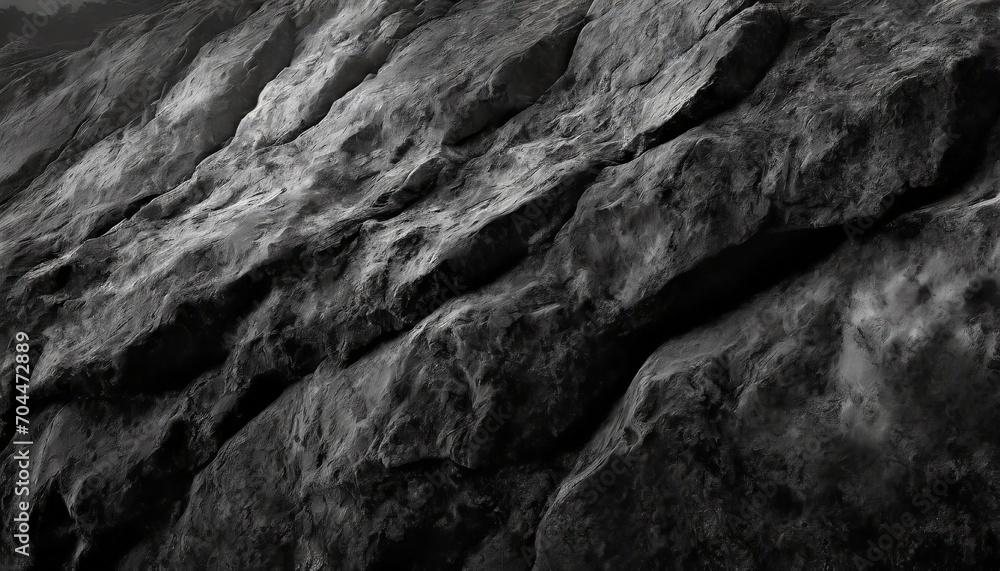 black white rock texture rough mountain surface close up dark volumetric stone background with space for design crumbled weathered