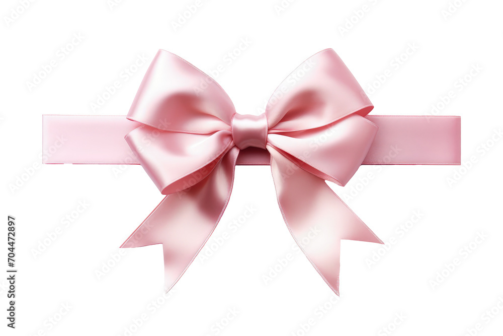 Silky pink ribbon with bow isolated. Silky pink ribbon with bow isolated.