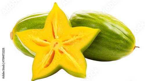 Starfruit, transparent background, high-resolution image, tropical fruit, unique shape, fruit illustration, starfruit clipart, exotic produce design