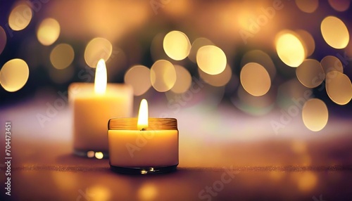 candle on blurred bokeh background generation ai