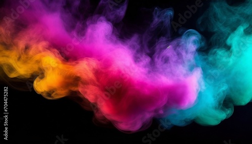 vibrant colorful smoke on black background wallpaper © Enzo