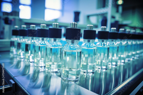 The precision and technology of a pharmaceutical machine producing glass bottles, highlighting innovation in medical manufacturing.
