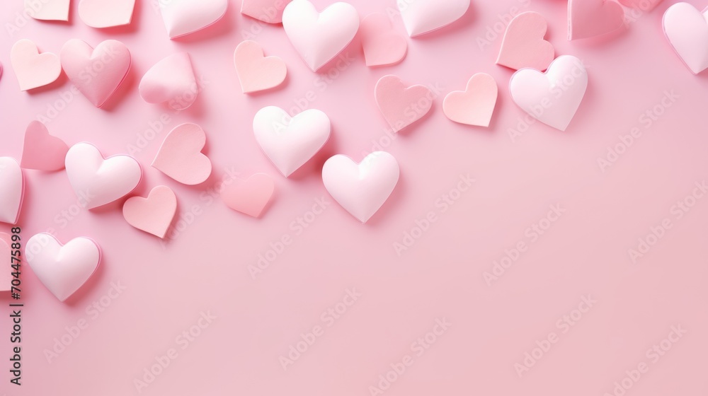 Valentines day, paper glitter and Hearts background. design for background, copy space.