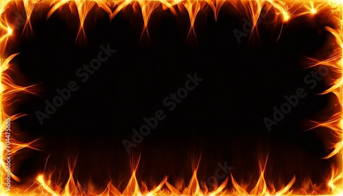 abstract fire frame on black backgroudn