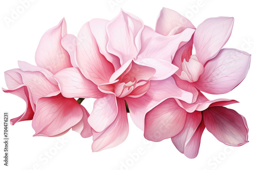 Pink orchid petals watercolor illustration isolated. Postcards and greeting cards design. © bramthestocker