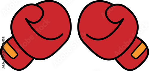 Boxing gloves icon sign. Red color. Sports signs and symbols.