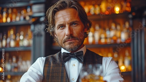 Viewing whisky with a serious, well-dressed barman .