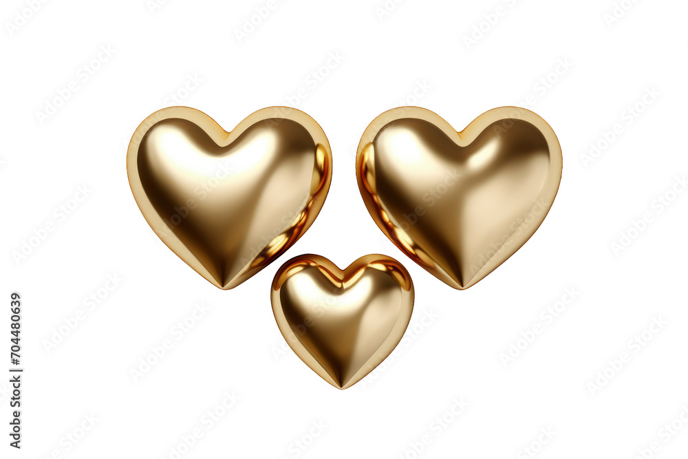 Foil metallic hearts isolated. Valentine's Day. Foil metallic hearts isolated. Valentine's Day.