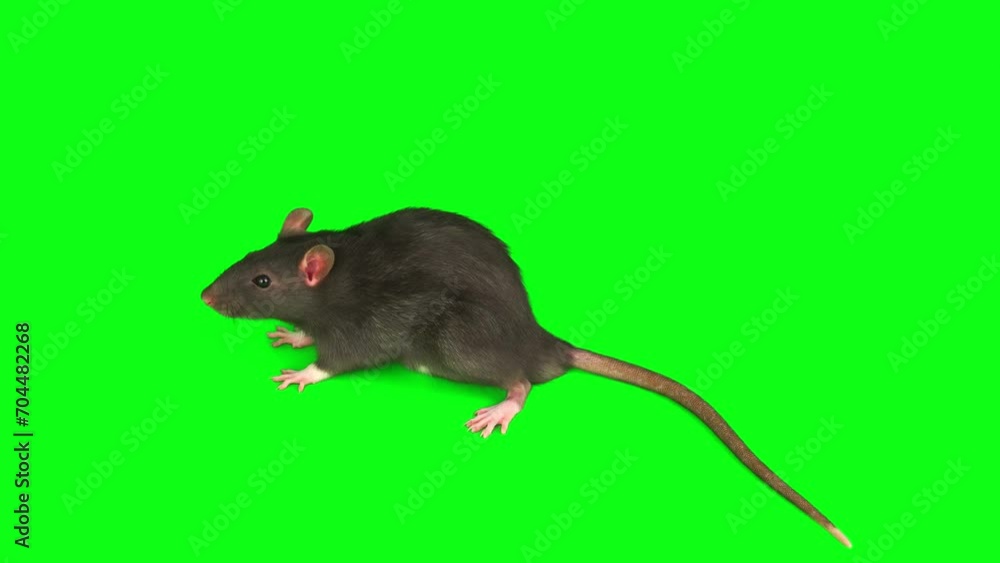 Rat mouse gray set isolated on green background screen Rat mouse gray set isolated on green background screen