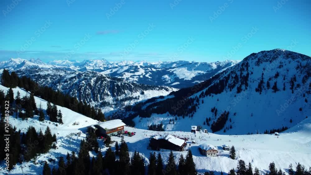 Skiwelt ski resort in Austrian alps, Brixen im Thale, aerial view, Austria Skiwelt ski resort in Austrian alps, Brixen im Thale, aerial view, Austria