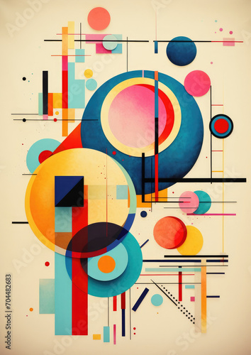 Modern abstraction colorful background shapes texture design graphic geometric art illustration pattern