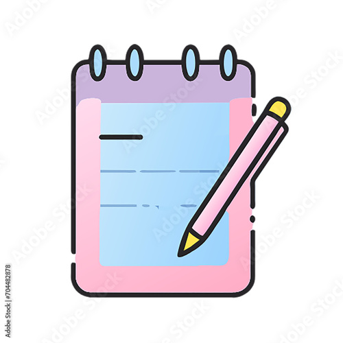 note and pen pink color set office supplies for valentine day