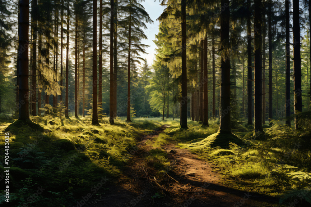 Wald Panorama with Sonnenstrahlen