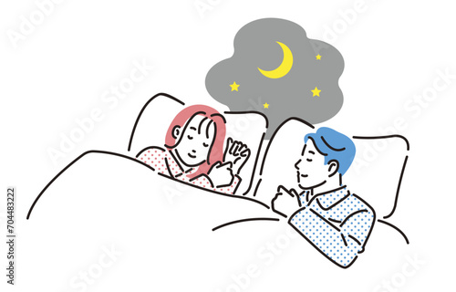 快適な睡眠をとる男女
