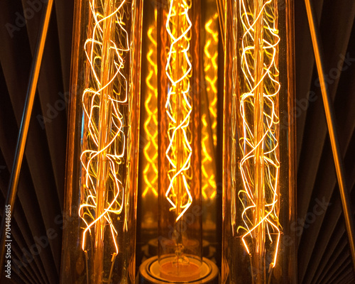 Decorative lighted tubular retro incandescent lamps