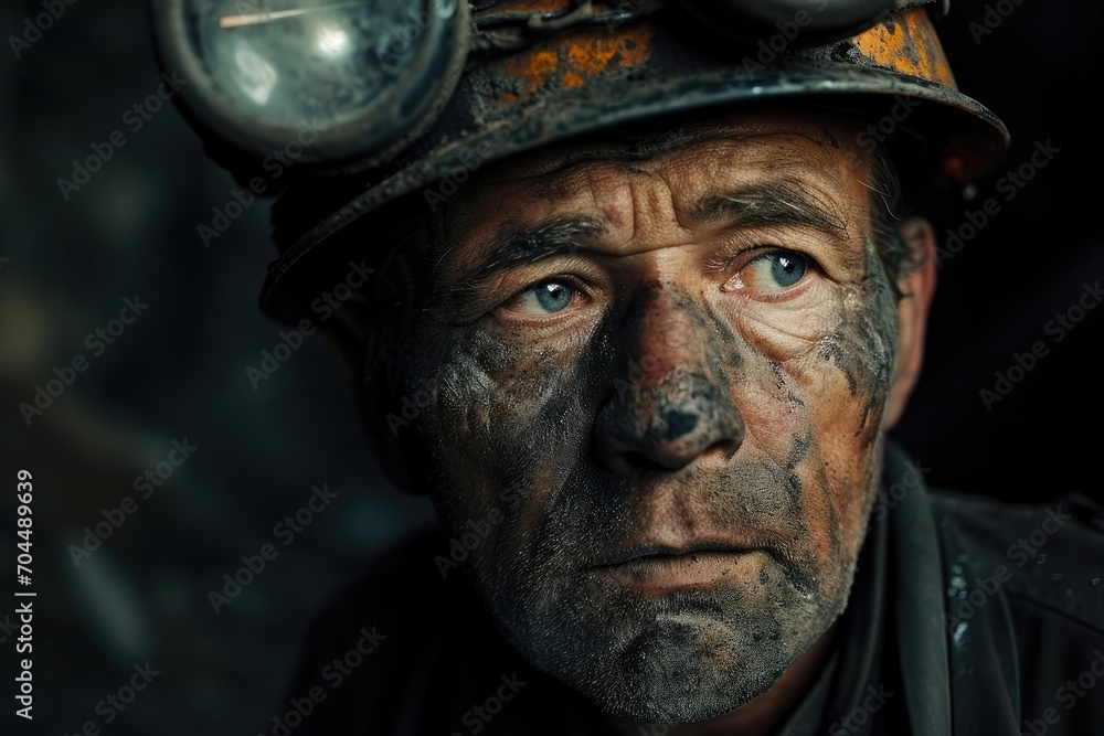 A rugged man gazes intently with determination and wisdom, his face marked with the evidence of a life lived fully, donning a helmet as he embarks on his next adventure A rugged man gazes intently with determination and wisdom, his face marked with the evidence of a life lived fully, donning a helmet as he embarks on his next adventure