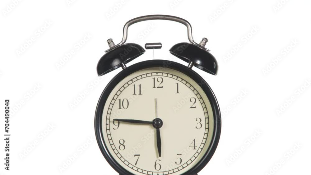 Good Time to Count Your Profits. The hands of the clock rotate rapidly on the dial. Exactly at 12 o'clock, the alarm clock starts ringing and banknotes are slowly falling in the background on a bright Good Time to Count Your Profits. The hands of the clock rotate rapidly on the dial. Exactly at 12 o'clock, the alarm clock starts ringing and banknotes are slowly falling in the background on a bright