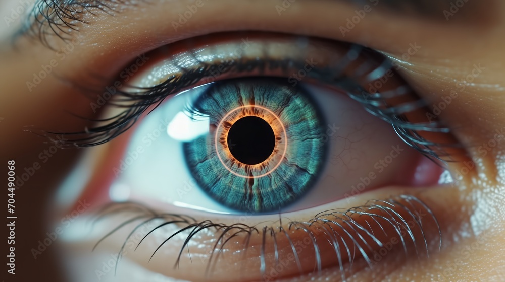 Fototapeta premium Intense Blue Iris Macro with High Contrast and Sharp Detail