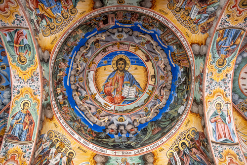 Details of a fresco at Monastery of Saint John of Rila. Sofia, Bulgaria, Southeast Europe. photo