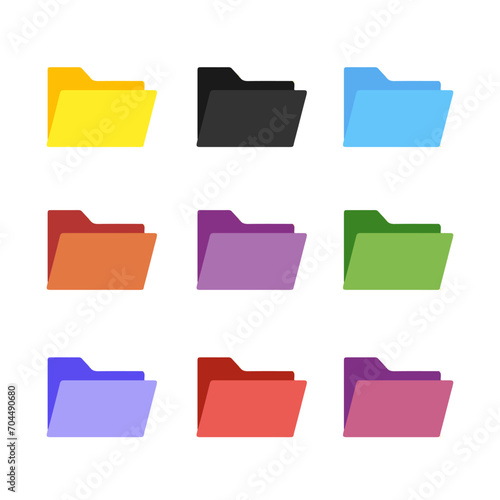 Folder icon set. Can be used for your website design, app, logo, UI. Vector EPS 10. Isolated on white background. Microsoft Word .doc Microsoft Excel .xls Microsoft PowerPoint .ppt .pdf Adobe Acrobat