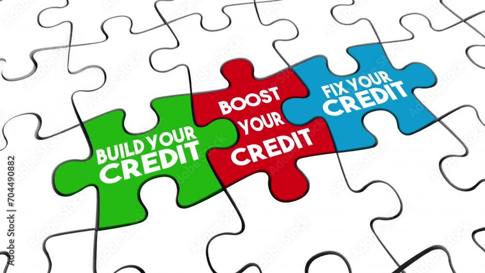 Build Boost Fix Your Credit Score Report Puzzle Pieces Improve Borrow Money Loan Interest Rate 3d Animation Build Boost Fix Your Credit Score Report Puzzle Pieces Improve Borrow Money Loan Interest Rate 3d Animation