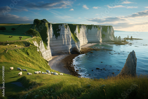 landscape on a cliff
 from natural Etretat photo