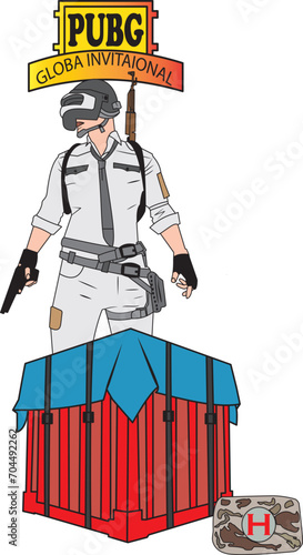 airdrop design, pubg vector illustration, Cool gaming for fun