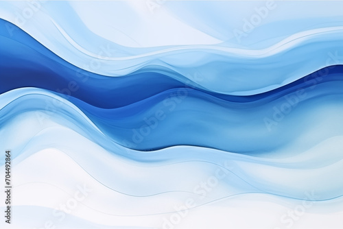 Fototapeta Naklejka Na Ścianę i Meble -  Abstract watercolor paint background dark blue gradient color with fluid curve lines texture.