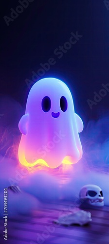 Cute Kawaii 3D Ghost Character