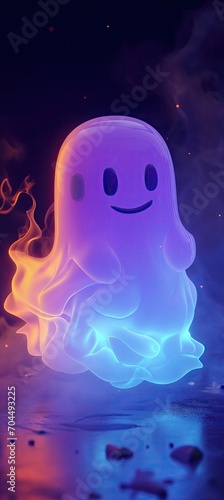 Cute Kawaii 3D Ghost Character