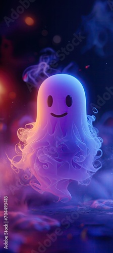 Cute Kawaii 3D Ghost Character
