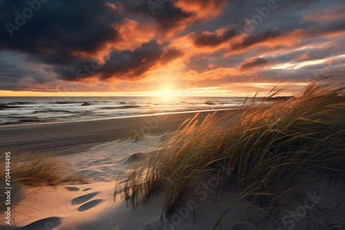 Sunset on natural dune beach © UC