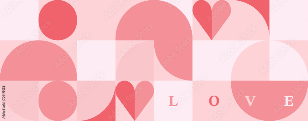 geometric heart background for valentine's day.Editable vector illustration for postcard,banner