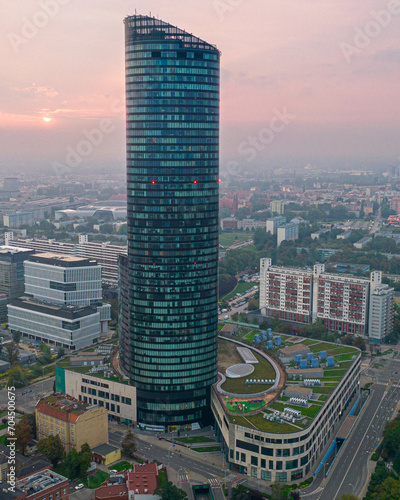 Sky Tower Wroclaw in Sunset photo