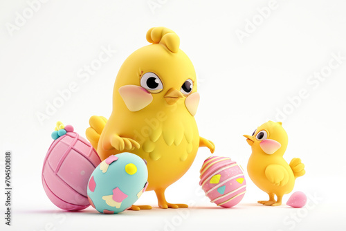 easter chicken with eggs © PixelGallery