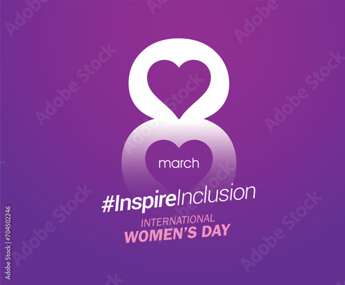 International women's day concept poster. Woman sign illustration background. 2024 women's day campaign theme- #InspireInclusion