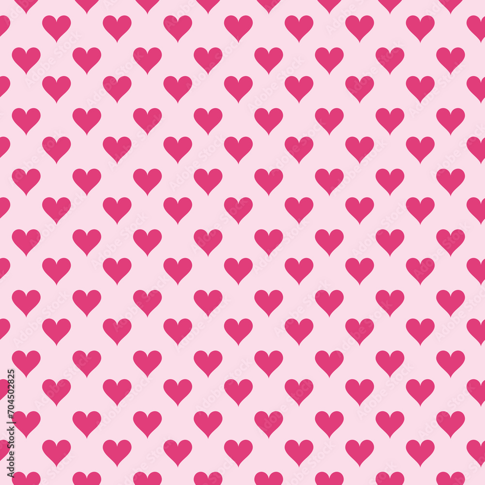 Valentine pattern seamless heart shape pink colors background.