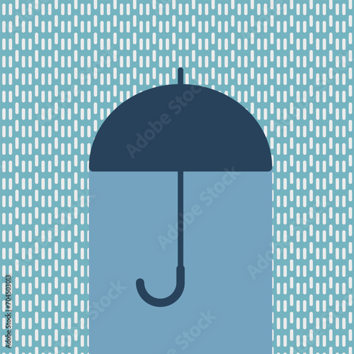 Vector of umbrella in rain