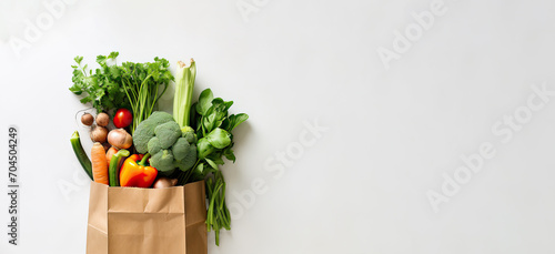 Vegetable in paper bag for healthy food and lifestyle