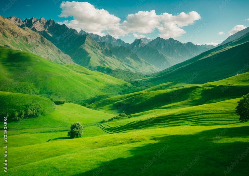 Green Mountains: Majestic Valley Landscape