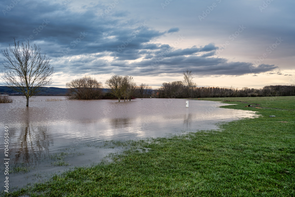 Fototapeta premium Flooding at the campsite in Kelbra