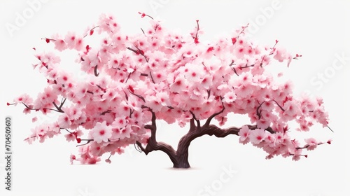 Astonishingly beautiful simple stylized iconographic cherry blossom tree photo