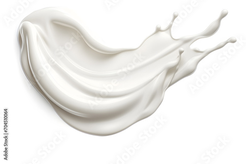 White milk  or cream wave splash with splatters and drops isolated on white background photo
