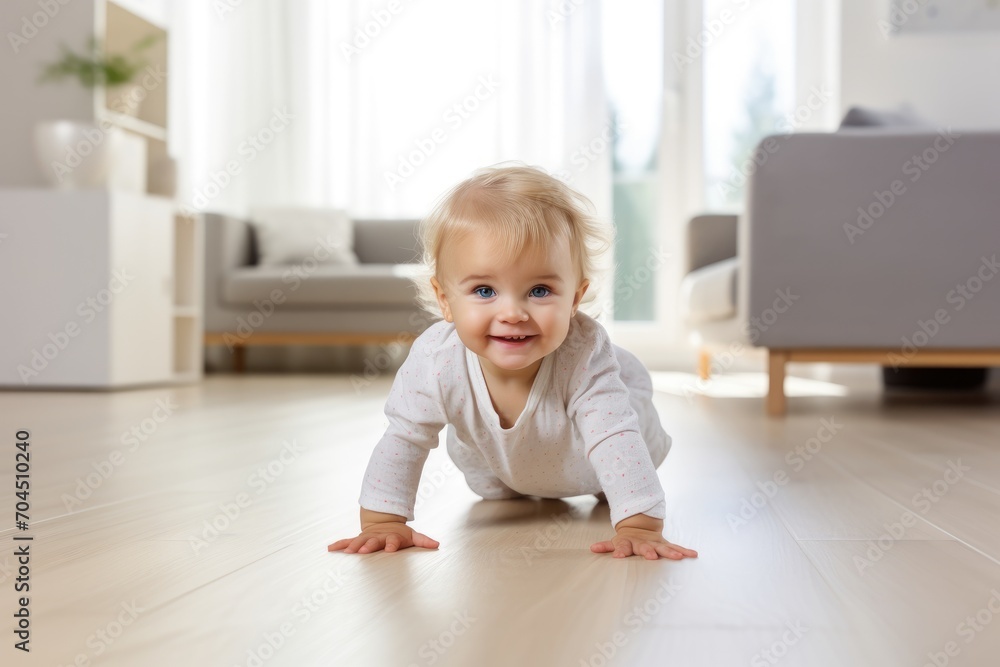 Beautiful Toddler Crawling at Home minimalistic superb clean Beautiful Toddler Crawling at Home minimalistic superb clean