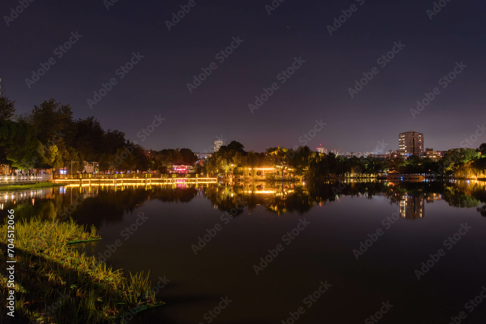night view of the Chinese  river