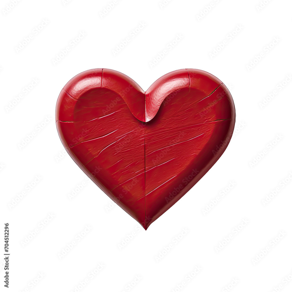 Love Letters Sealed With a Crimson Wax Heart Stamp. Isolated on a Transparent Background. Cutout PNG.