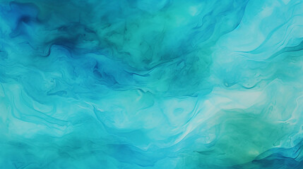 Teal blue green gradient paint background with liquid fluid grunge texture