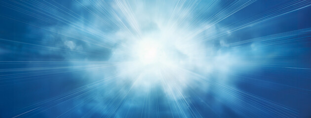 Shiny blue sunrays with cool winter sun background.